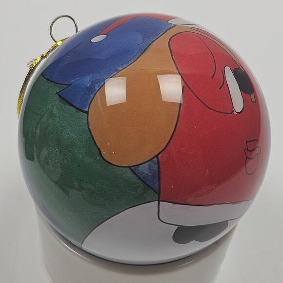 Vintage Christmas Santa with Sack in Snow at Night Reverse Hand Painted in Box - Picture 3 of 8